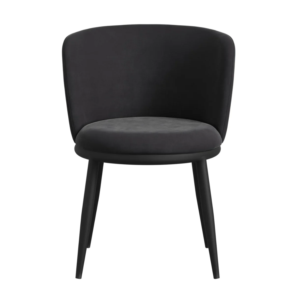 HO+ME Bowie Dining Set of Two Dining Chairs In Black Velvet