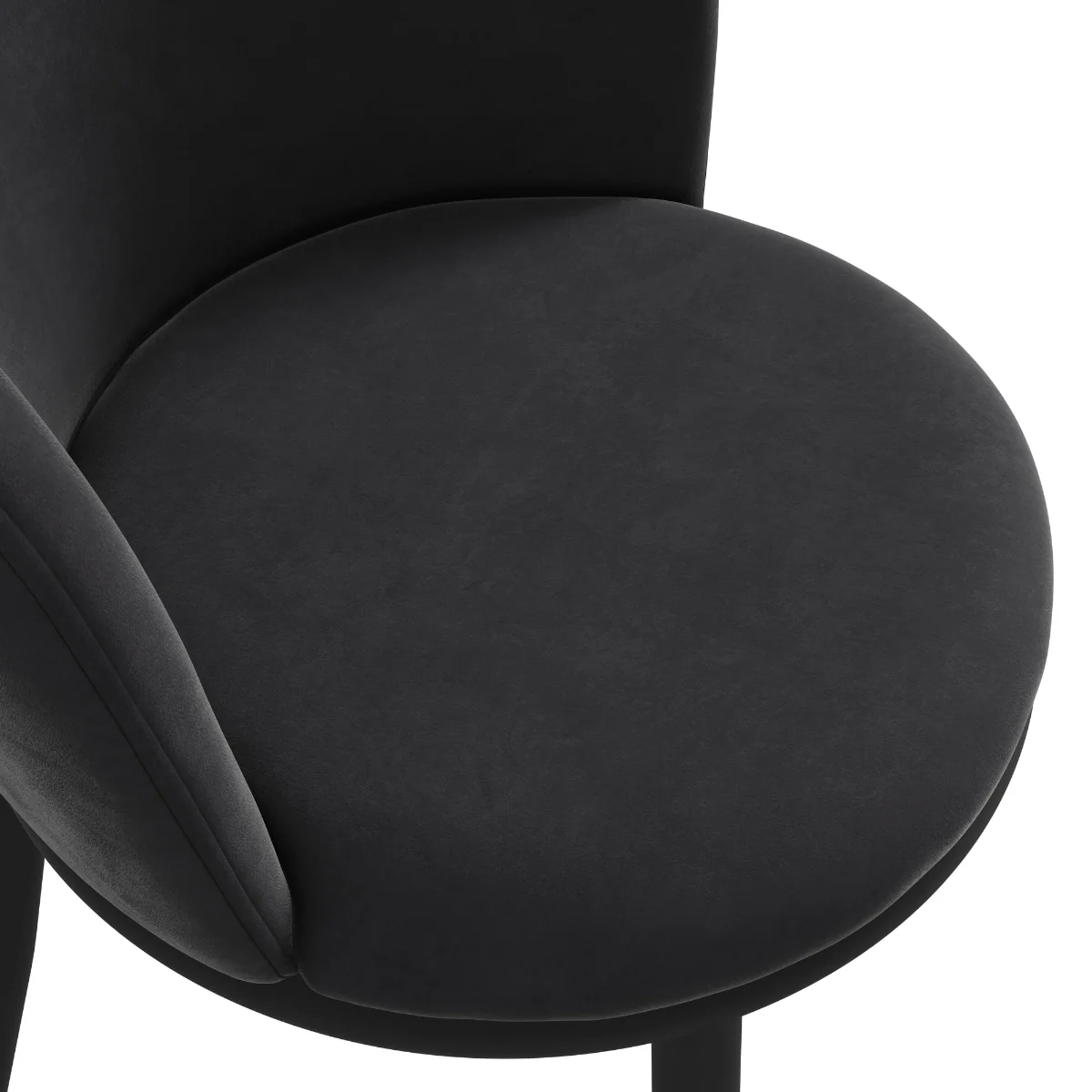 HO+ME Bowie Dining Set of Two Dining Chairs In Black Velvet - Image 4