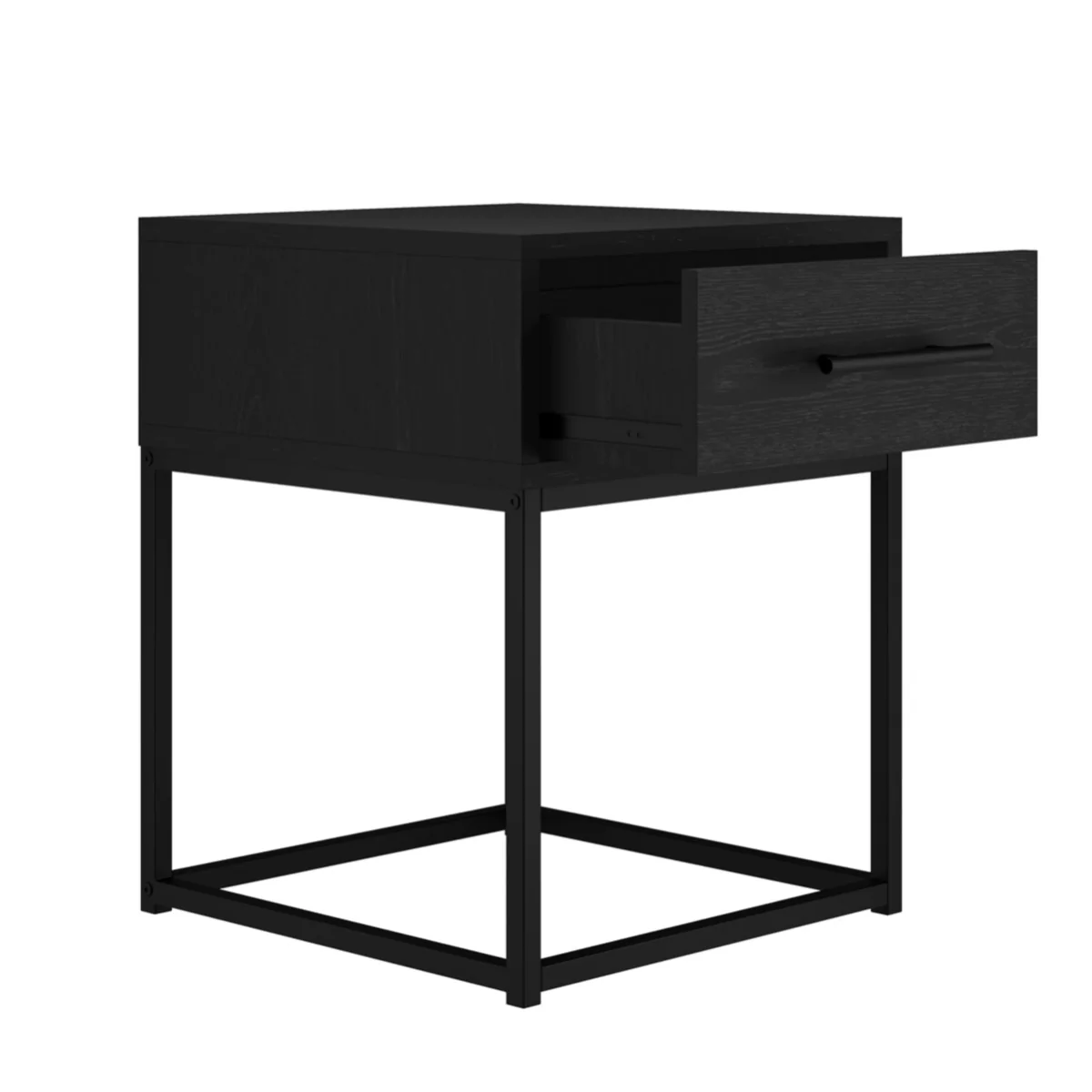 HO+ME Bray Bedside Cabinet In Matte Black - Image 3