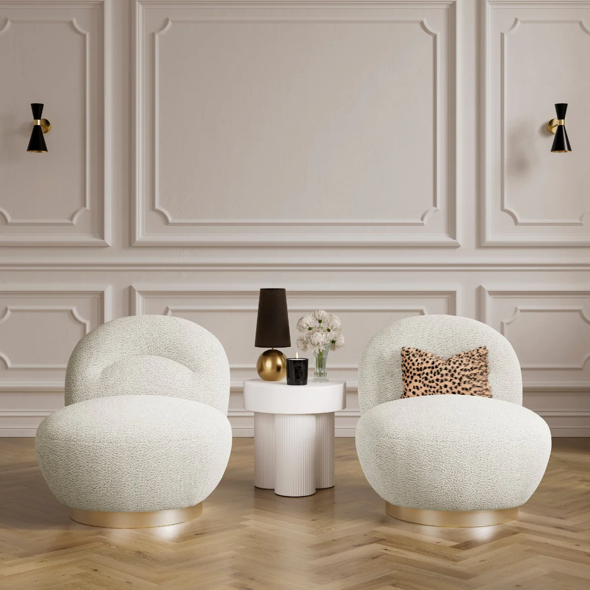 HO+ME Breeze Swivel Occasion Chair In Ivory - Image 6