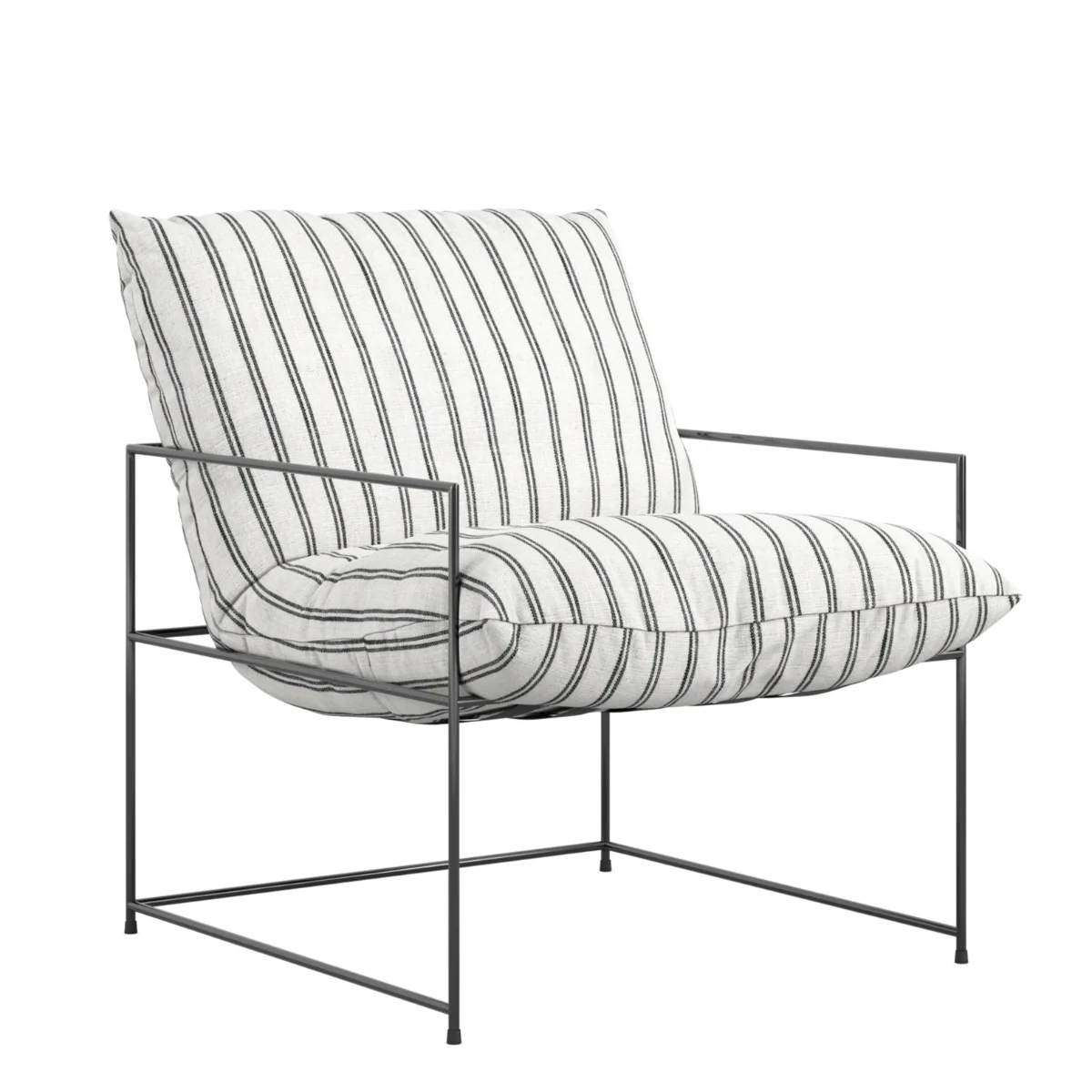 HO+ME Brook Accent Chair In Chalk Stripe