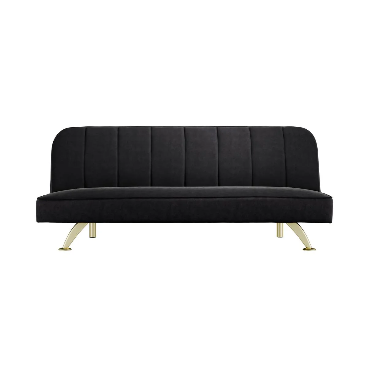 HO+ME Brunel Sofa Bed In Brushed Gold And Black Velvet - Image 2