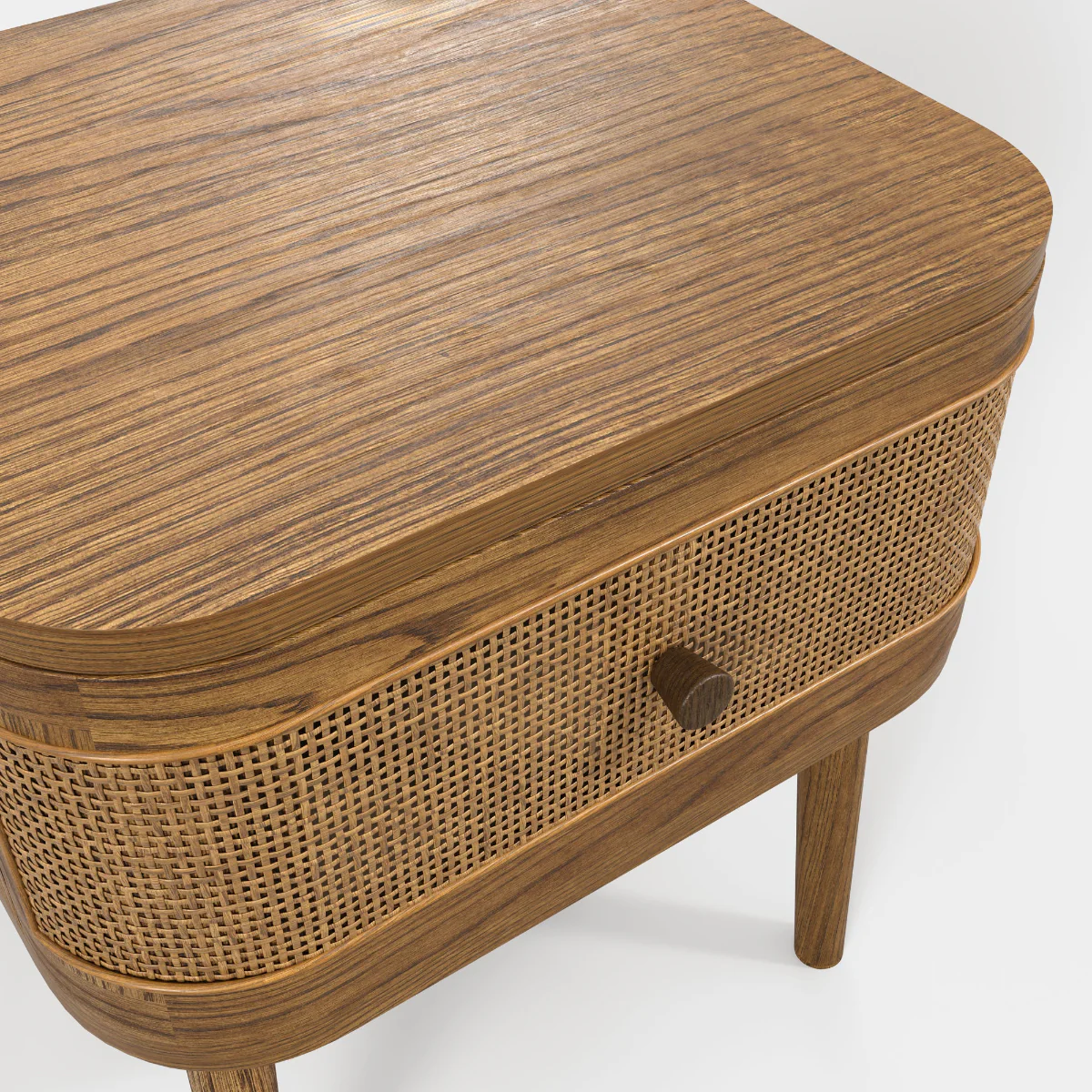 HO+ME Callie Bedside Cabinet In Smoked Wood - Image 5