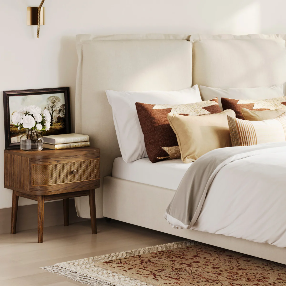 HO+ME Callie Bedside Cabinet In Smoked Wood - Image 6