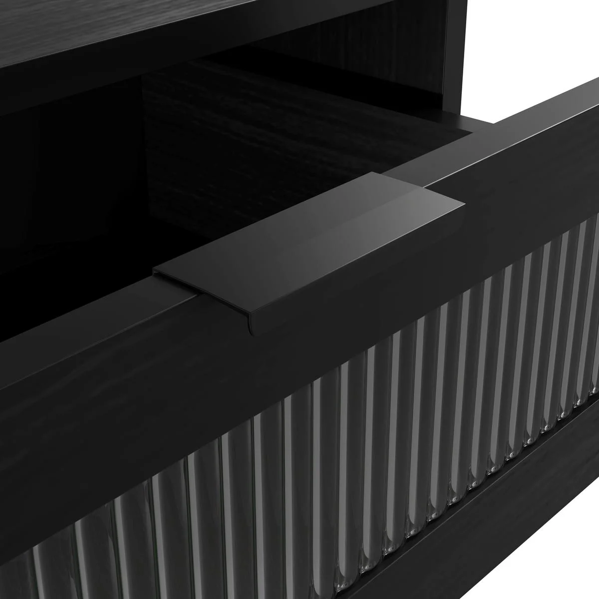 HO+ME Camden Reeded Glass Chest Of Drawers In Black - Image 5