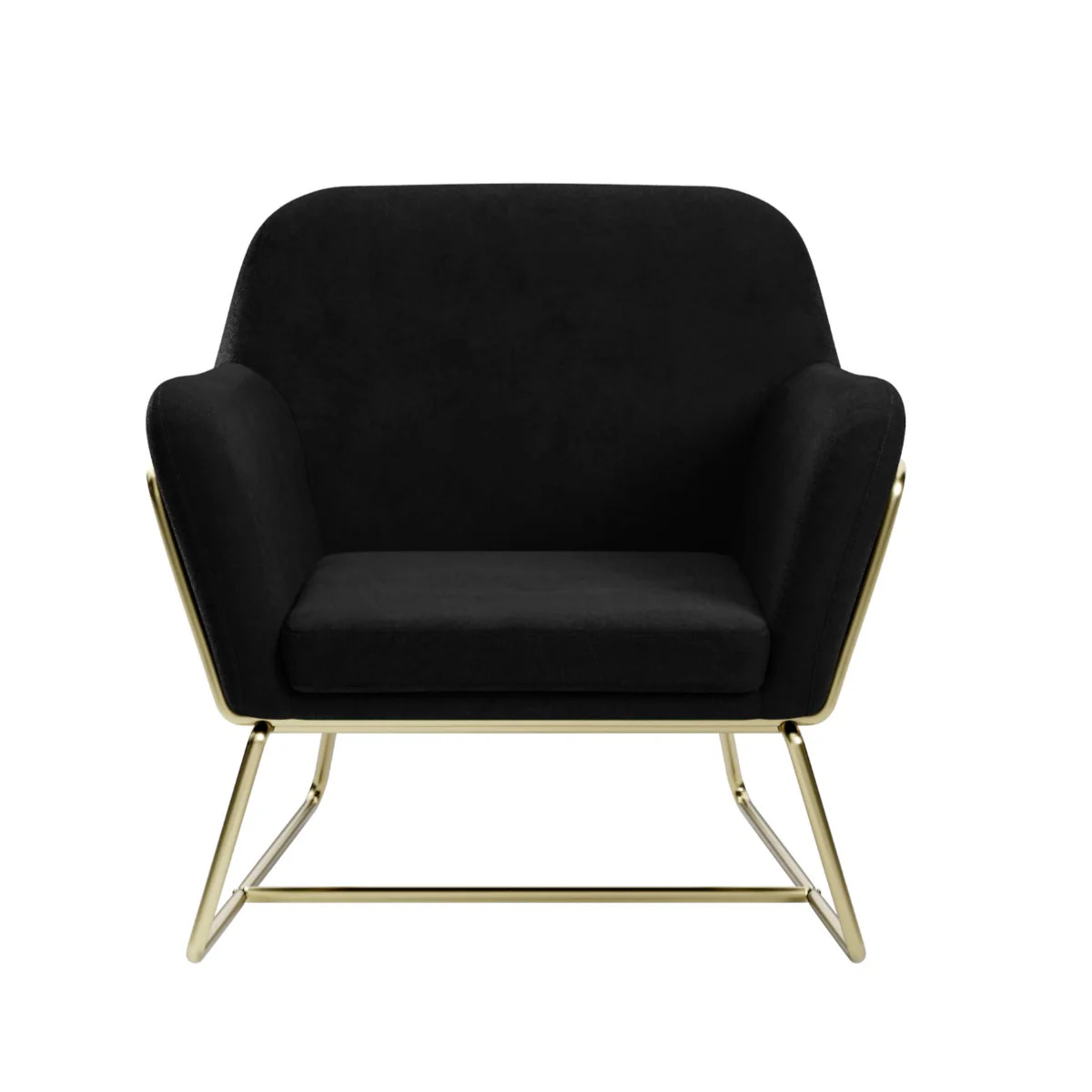 HO+ME Charles Armchair In Black Velvet And Brushed Gold - Image 2
