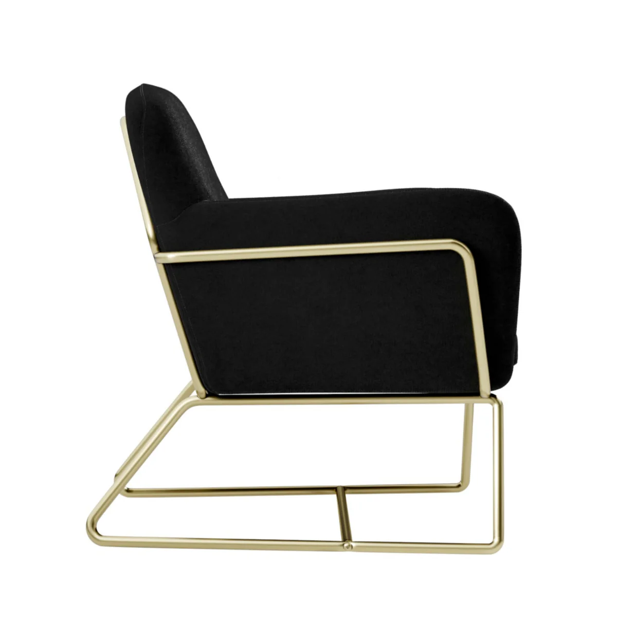 HO+ME Charles Armchair In Black Velvet And Brushed Gold - Image 3