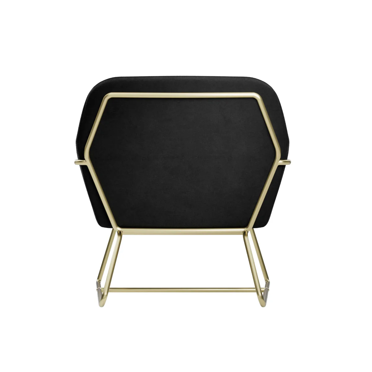 HO+ME Charles Armchair In Black Velvet And Brushed Gold - Image 4