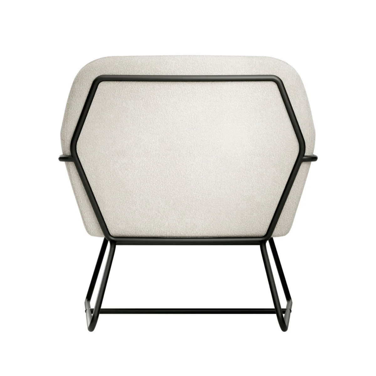 HO+ME Charles Armchair In Ivory Boucle And Matte Black - Image 4