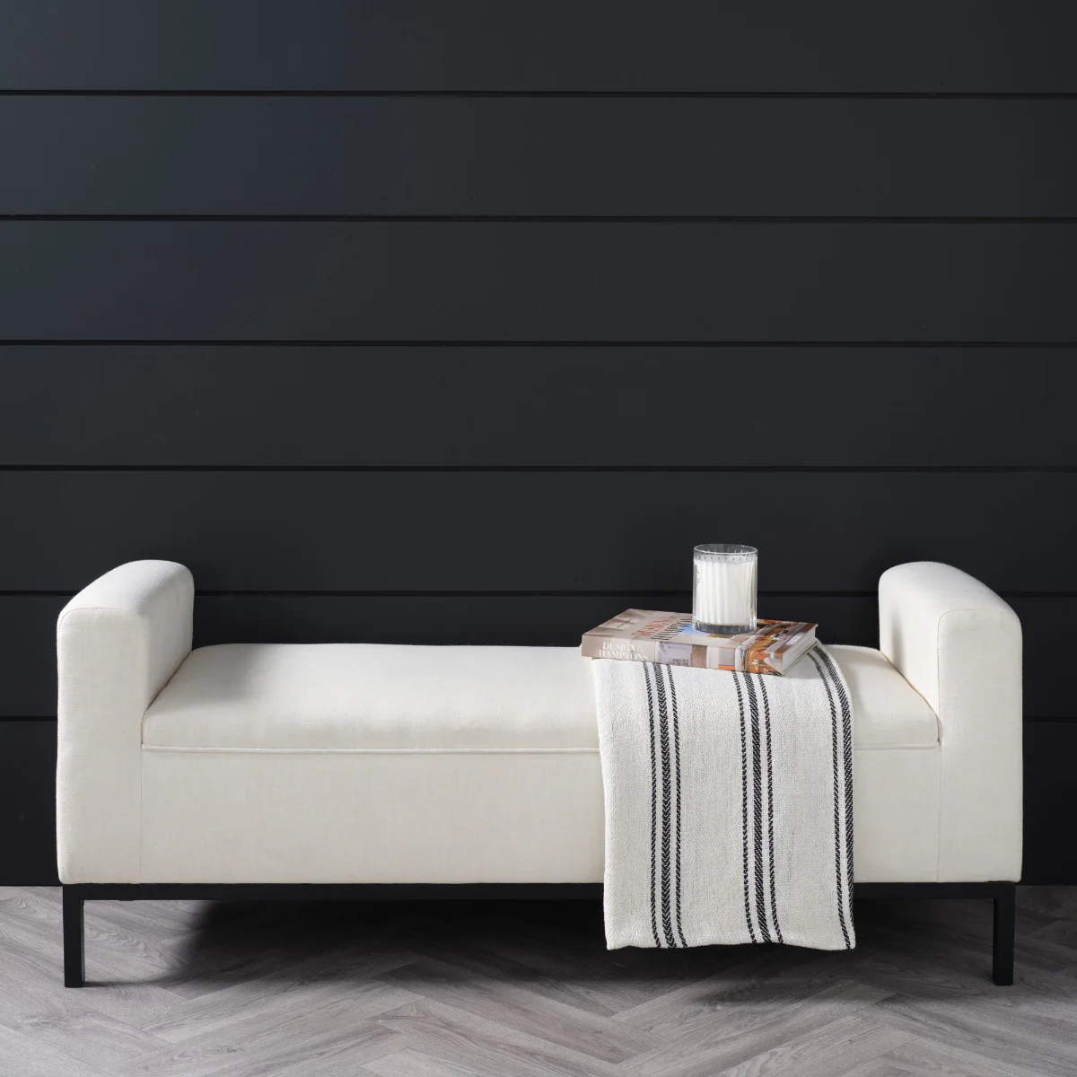 HO+ME Cressida Dining Bench In Ivory - Image 5