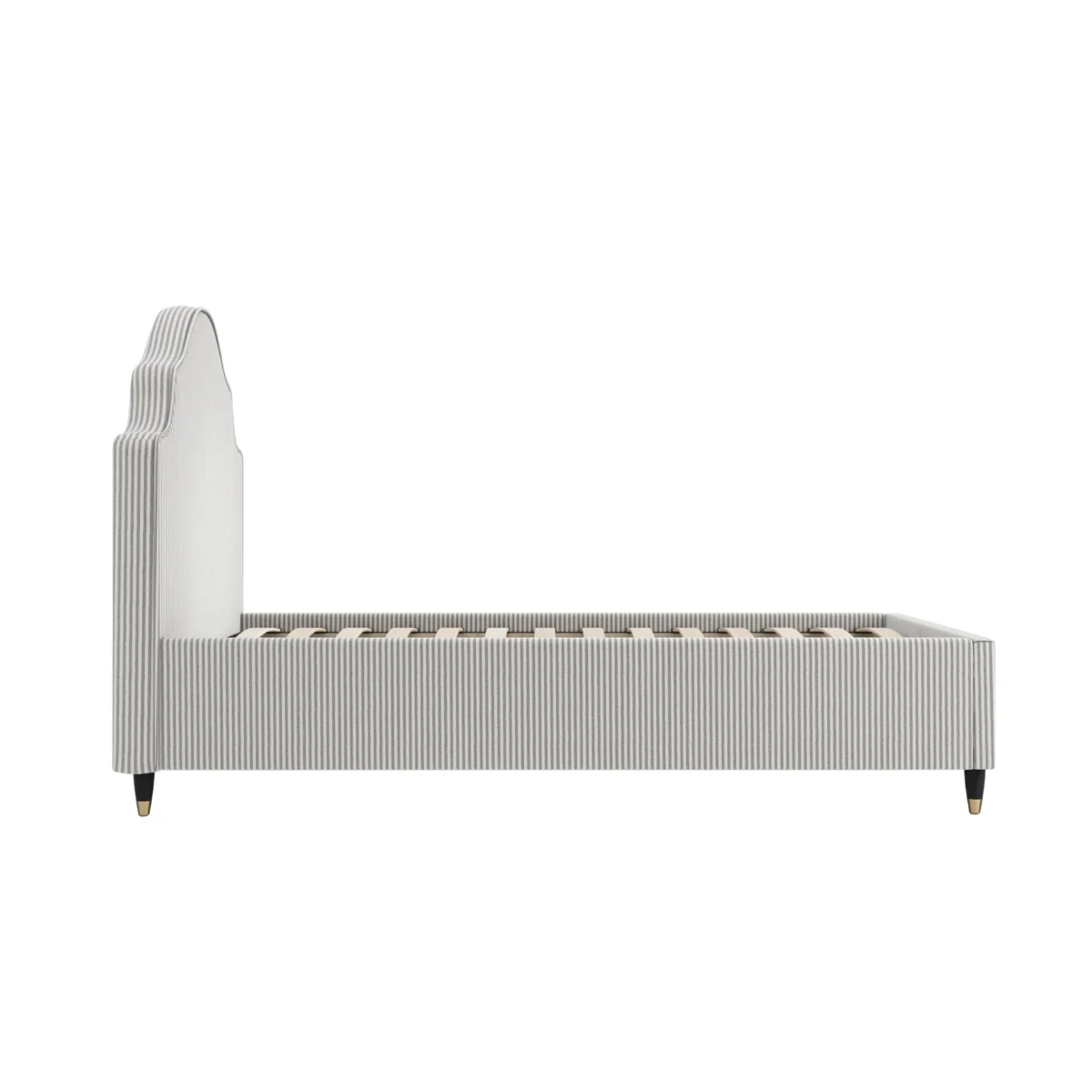 HO+ME Darcy Single Bed With Grey Thin Stripe Ticking - Image 3