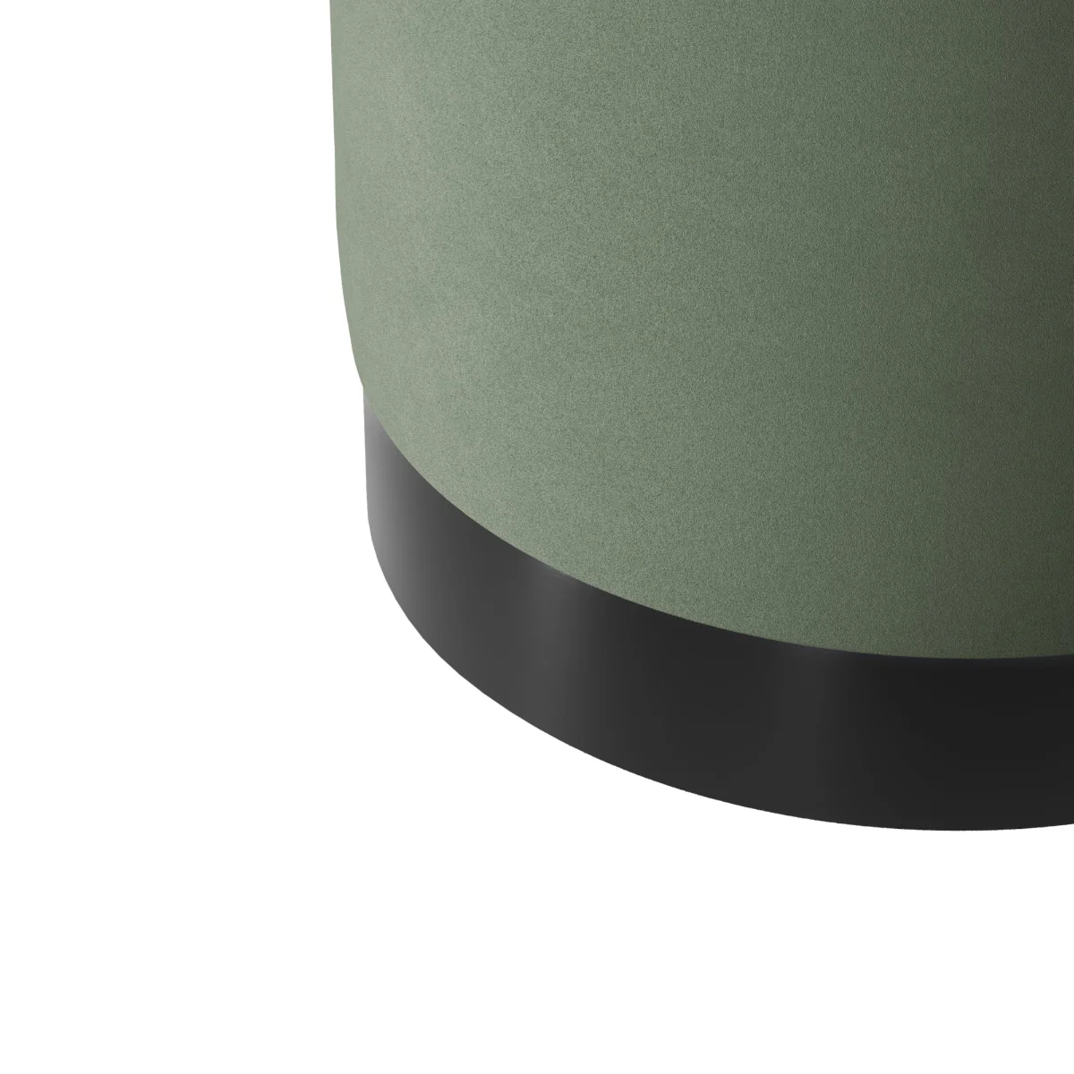 HO+ME Lara Small Pouffe In Matte Black And Sage Velvet - Image 2