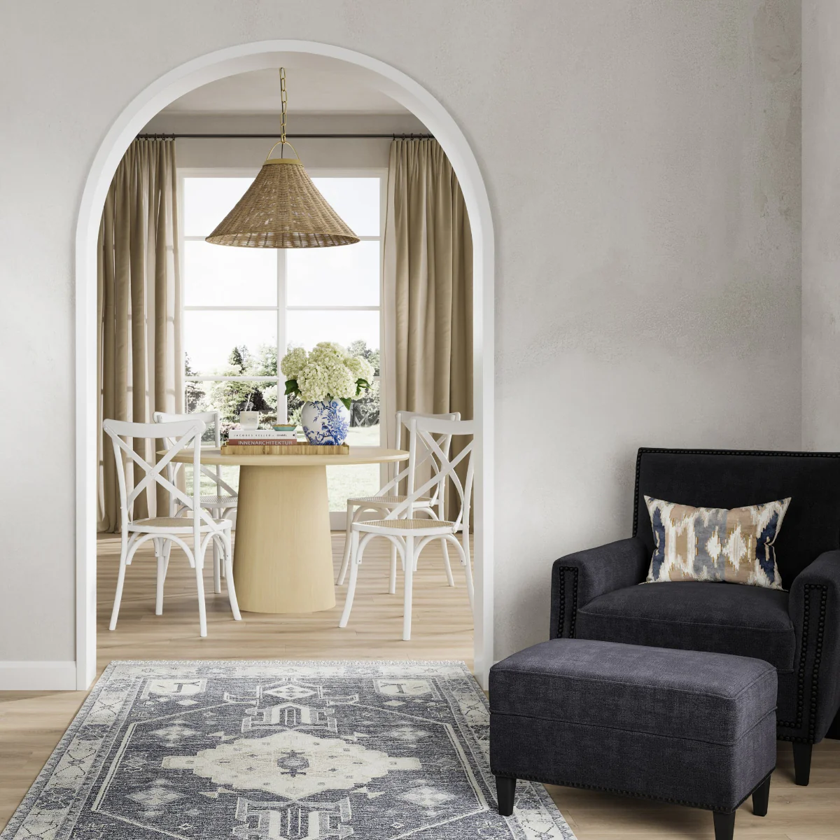 HO+ME Fitzroy Crossback Dining Chair In White - Image 7