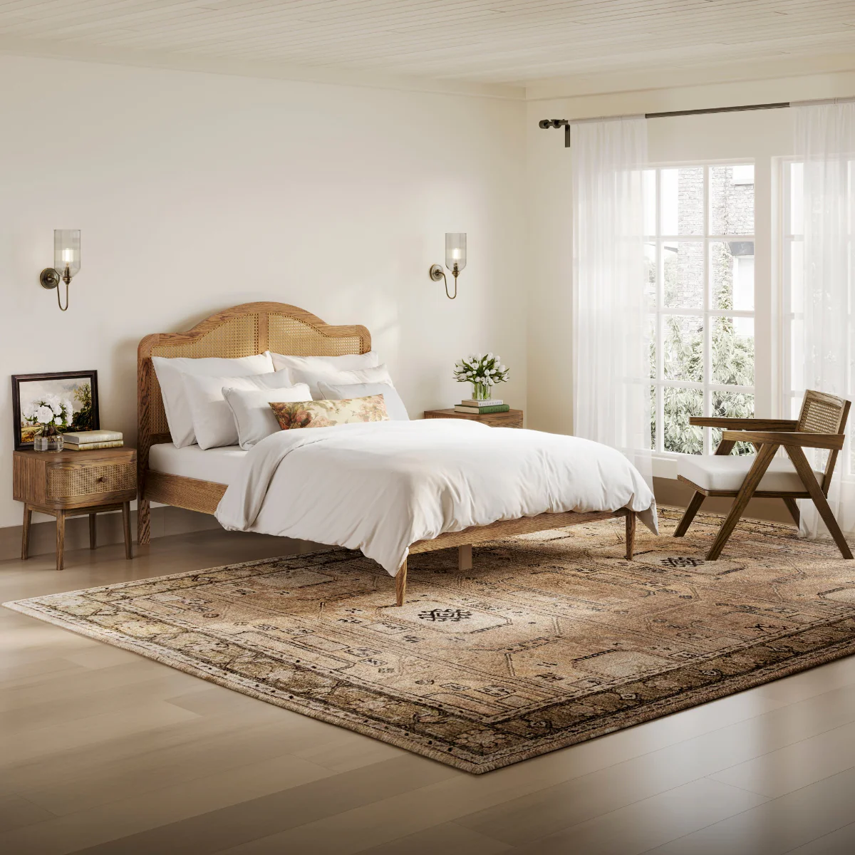 HO+ME Florian King Size Bed In Smoked Wood - Image 5