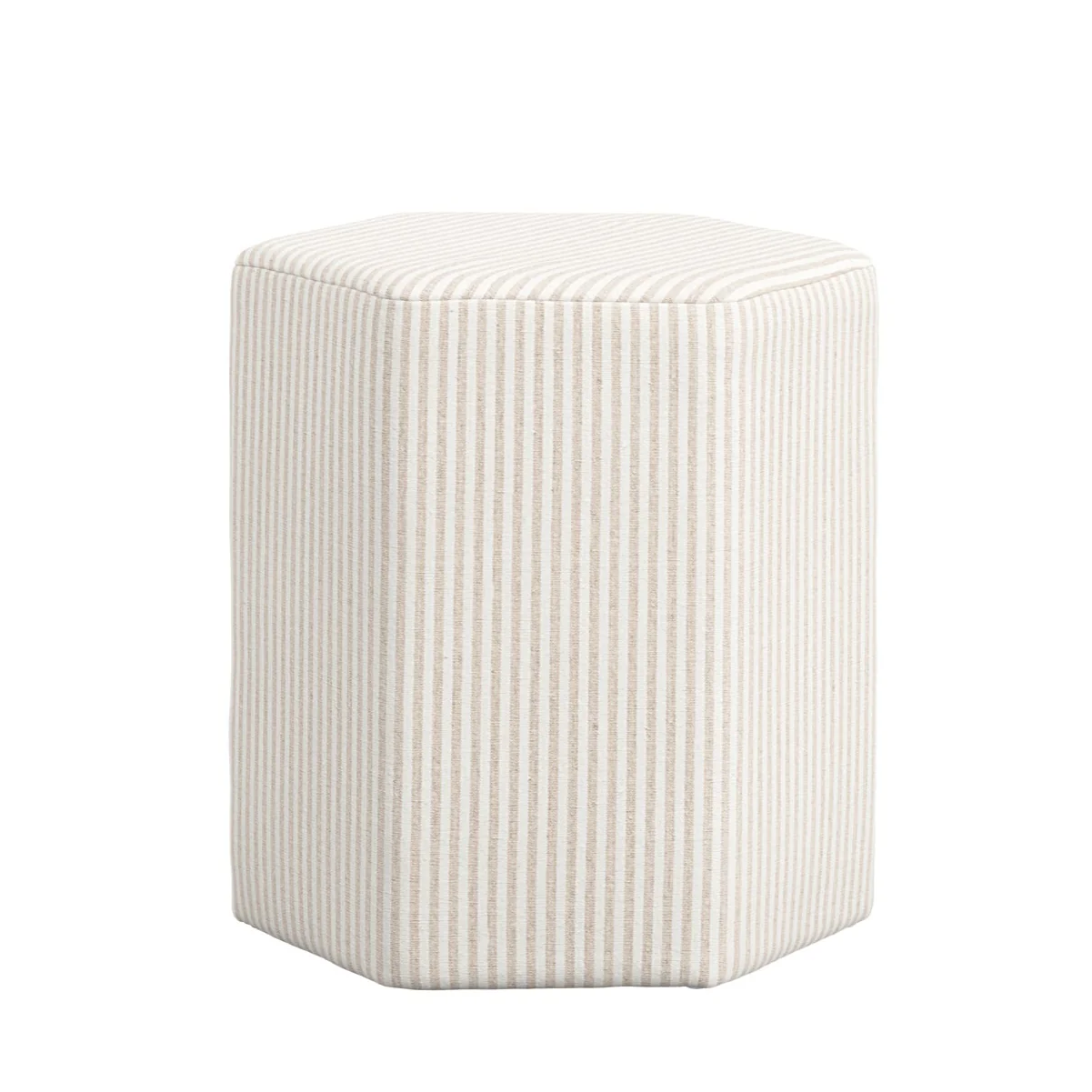 HO+ME Harbour Stool In Beige Stripe Ticking