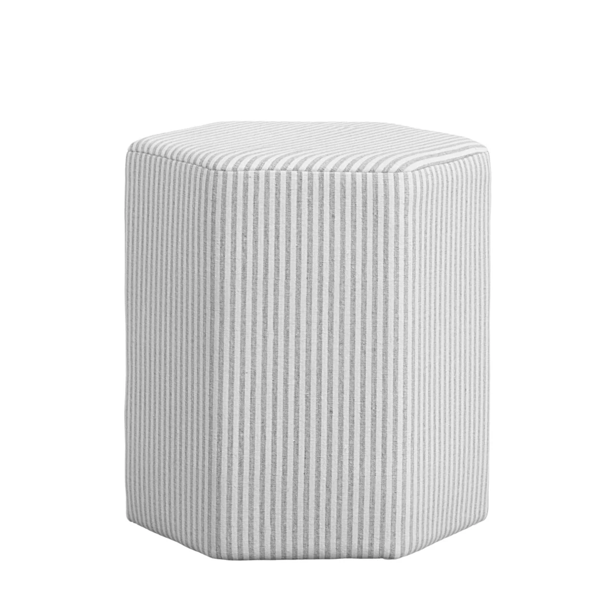 HO+ME Harbour Stool In Grey Stripe Ticking