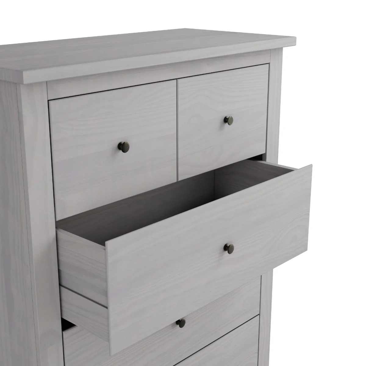 HO+ME Havana 5 Drawer Chest In Washed Grey - Image 3
