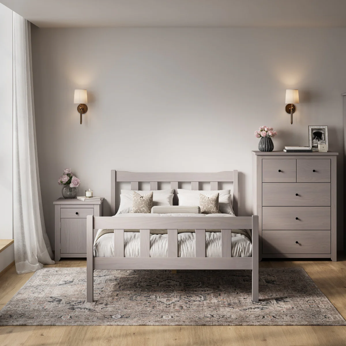 HO+ME Havana 5 Drawer Chest In Washed Grey - Image 4