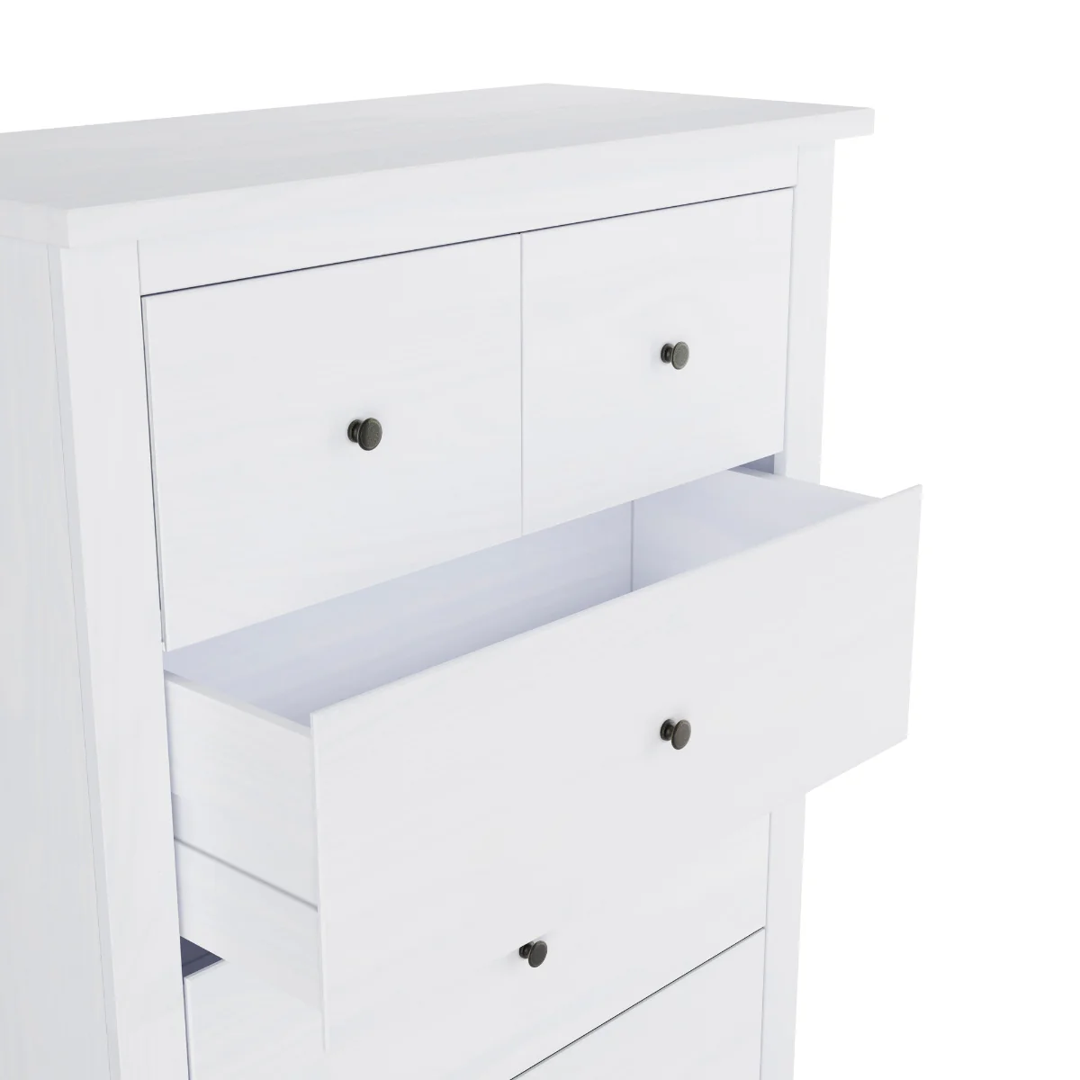 HO+ME Havana 5 Drawer Chest In Washed White - Image 3