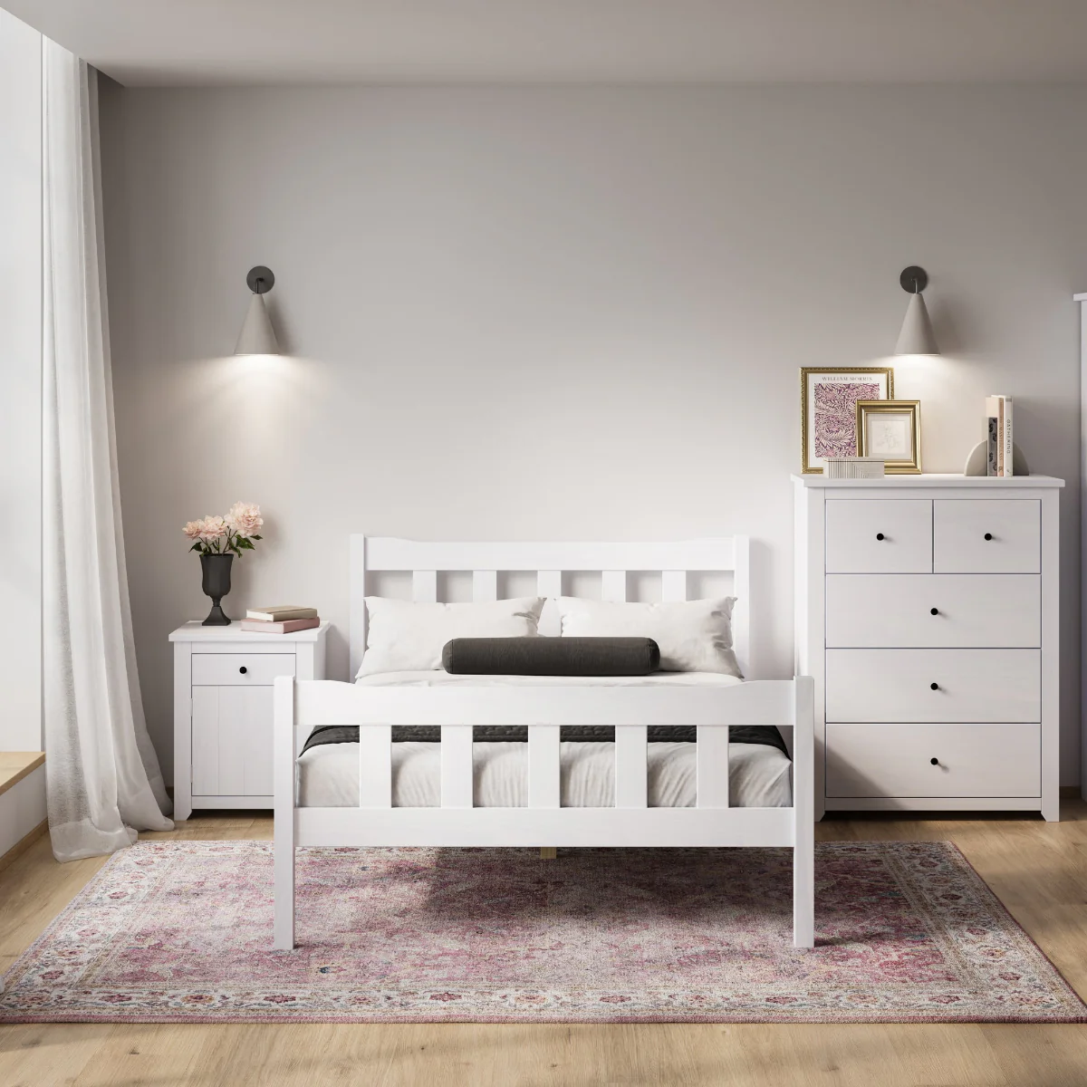 HO+ME Havana 5 Drawer Chest In Washed White - Image 4