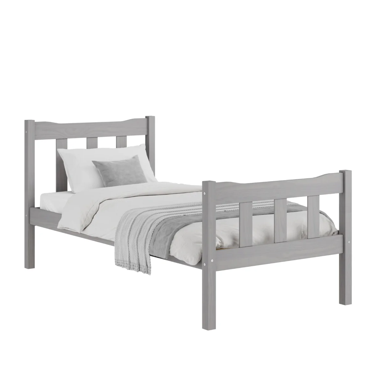HO+ME Havana Single Bed In Washed Grey - Image 2