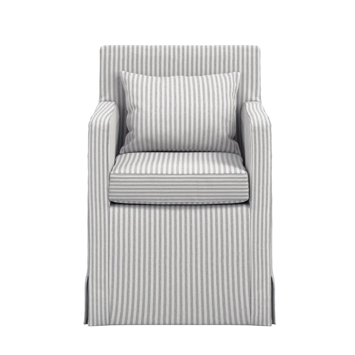 HO+ME Hettie Dining Chair In Grey Ticking - Image 2