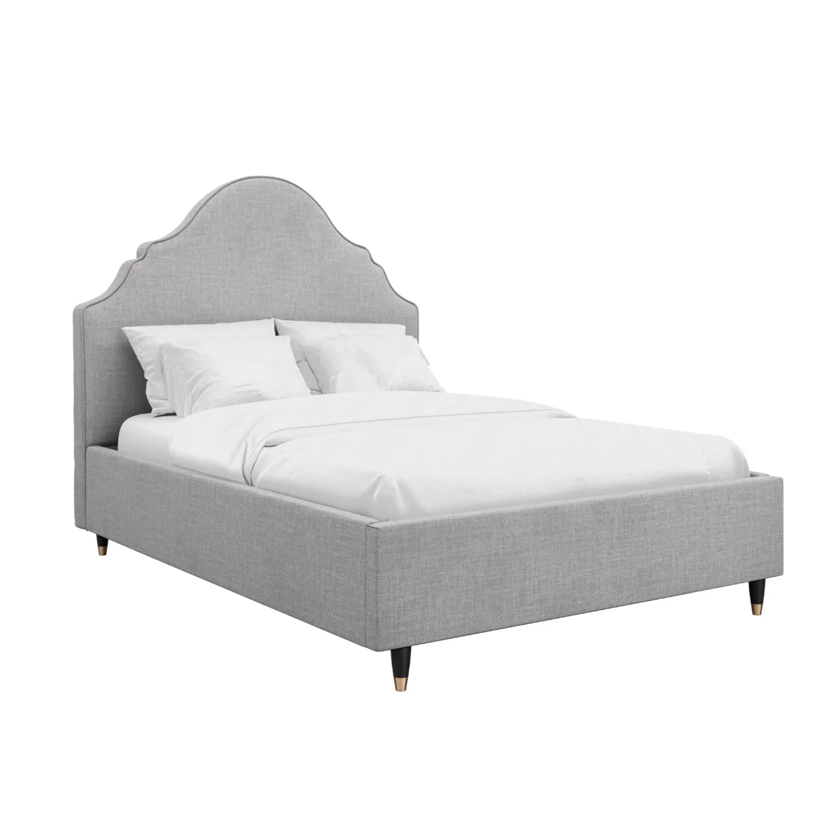 HO+ME Isla Double Bed In Light Grey - Image 2