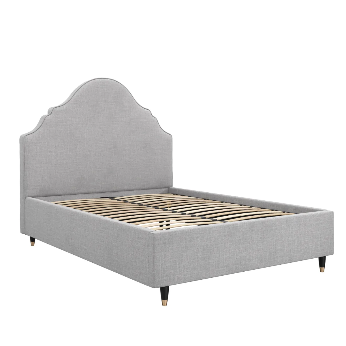 HO+ME Isla Double Bed In Light Grey - Image 3