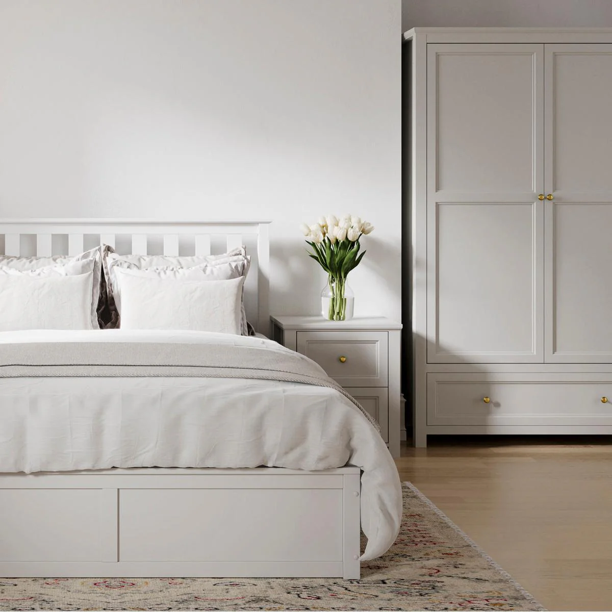 HO+ME Kernow 2 Door Wardrobe In White - Image 2