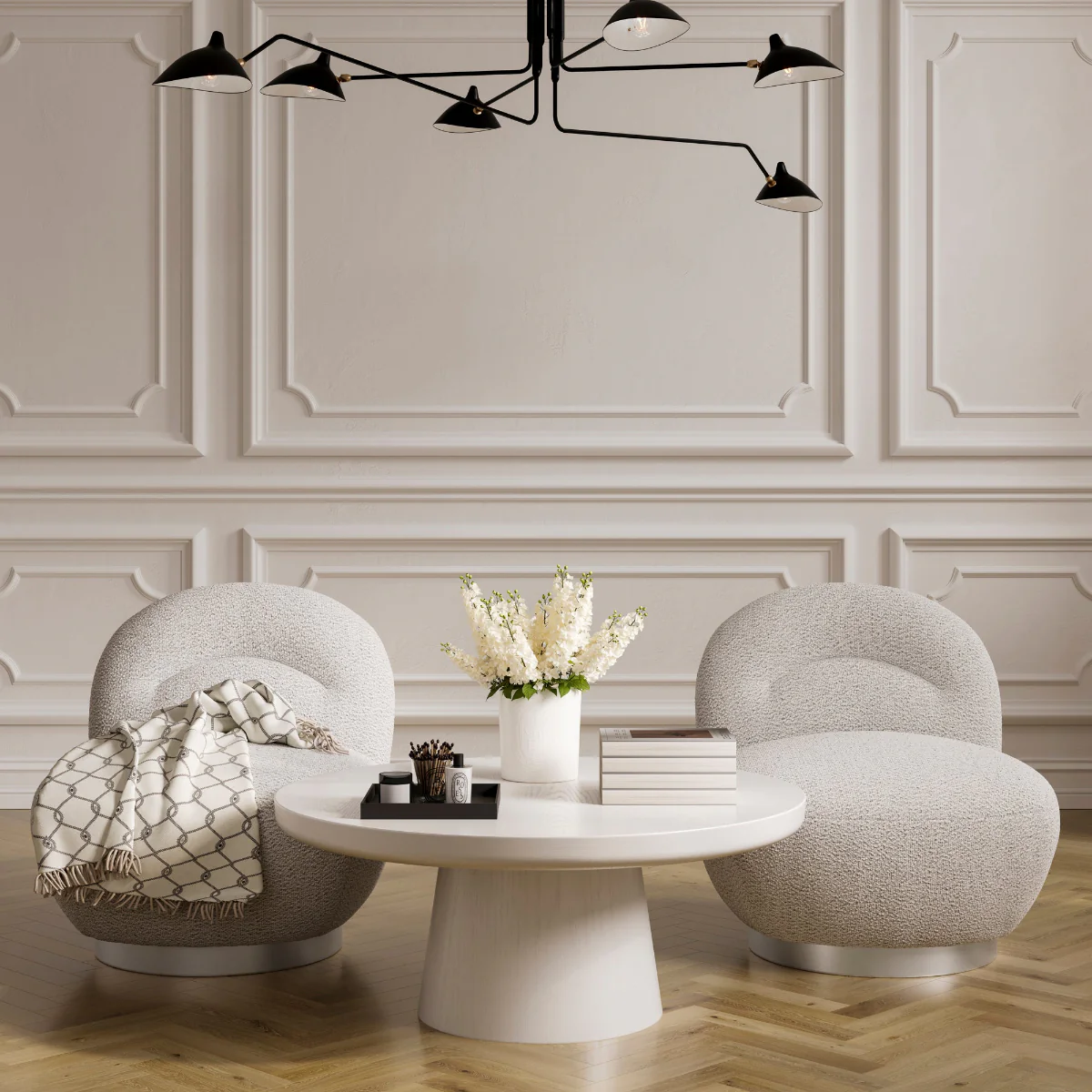 HO+ME Langham Swivel Occasional Chair In Cloud Grey - Image 6