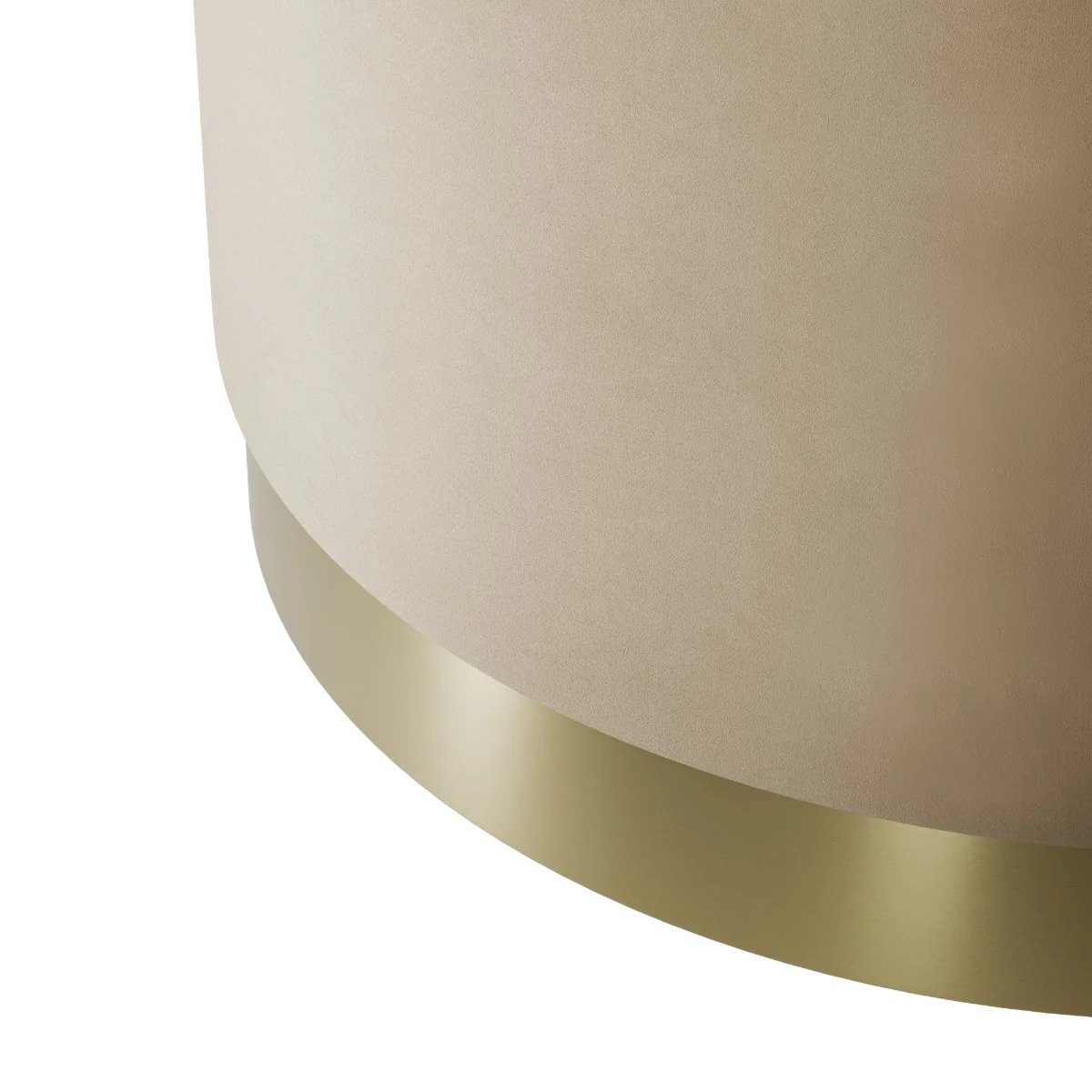 HO+ME Lara Large Pouffe In Brushed Gold And Beige Velvet - Image 2