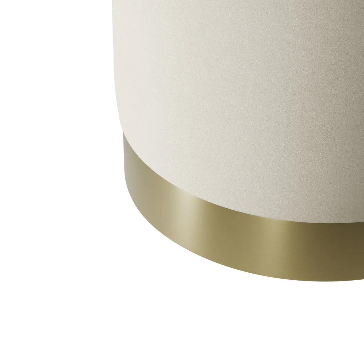 HO+ME Lara Small Pouffe In Brushed Gold And Cream Velvet - Image 2