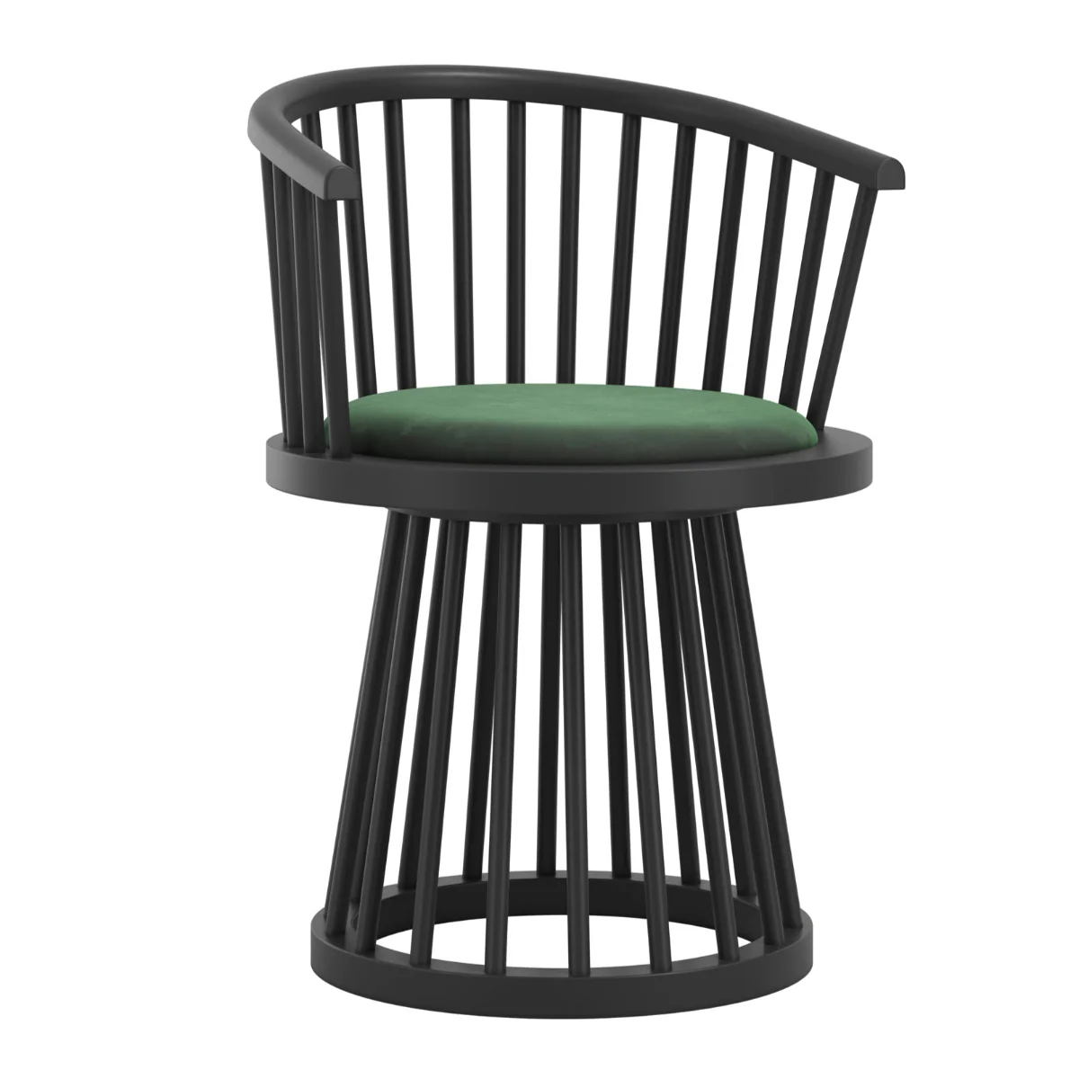 HO+ME Lina Dining Chair In Black And Forest Green - Image 2