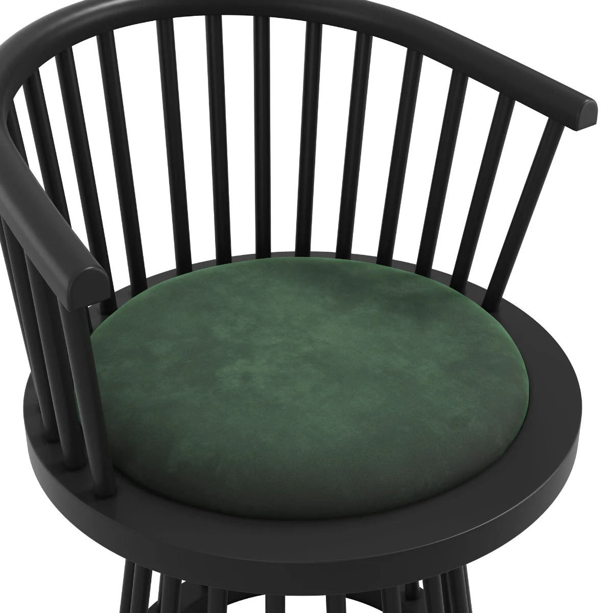 HO+ME Lina Dining Chair In Black And Forest Green - Image 4