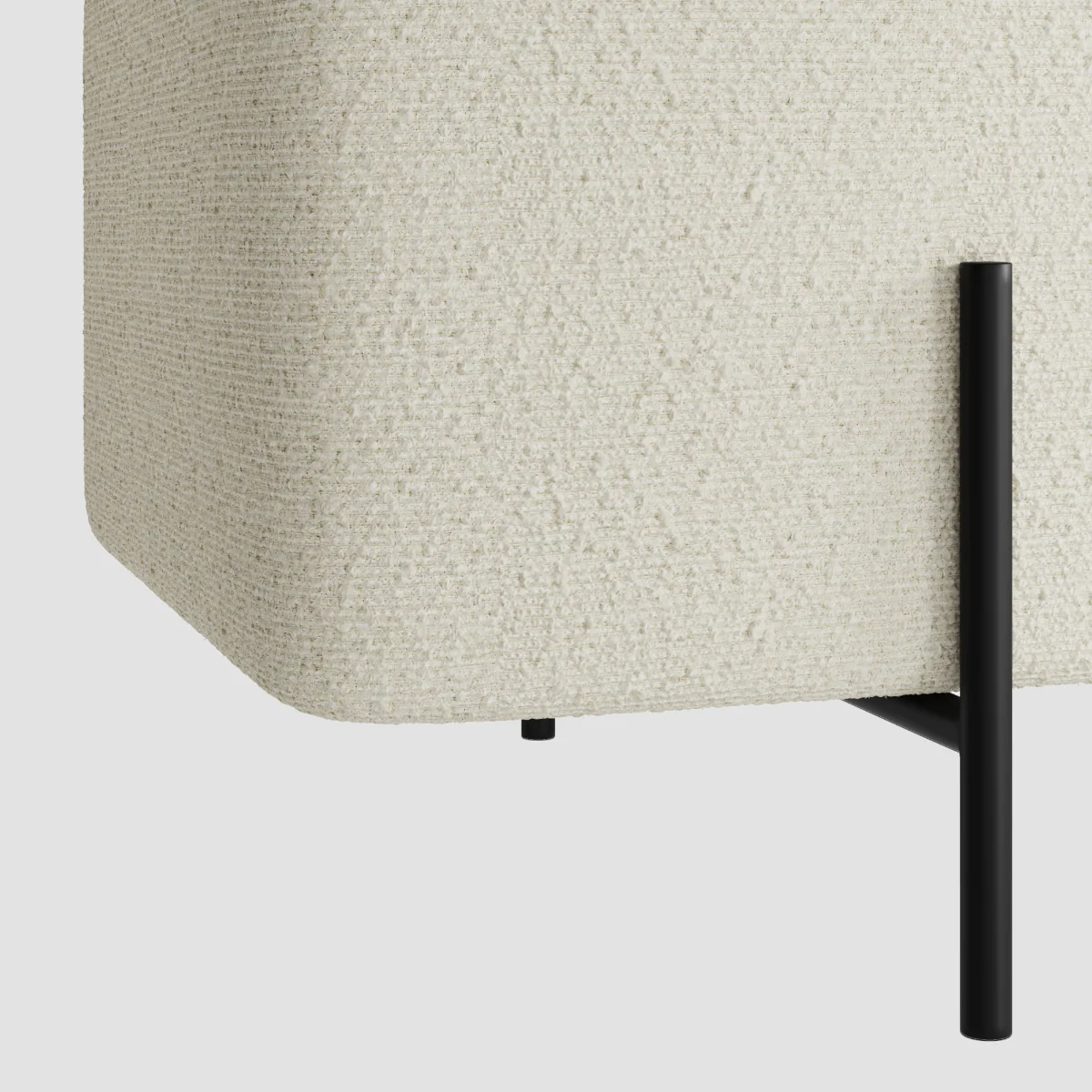 HO+ME Lola Storage Ottoman In Matte Black And Ivory Boucle - Image 5