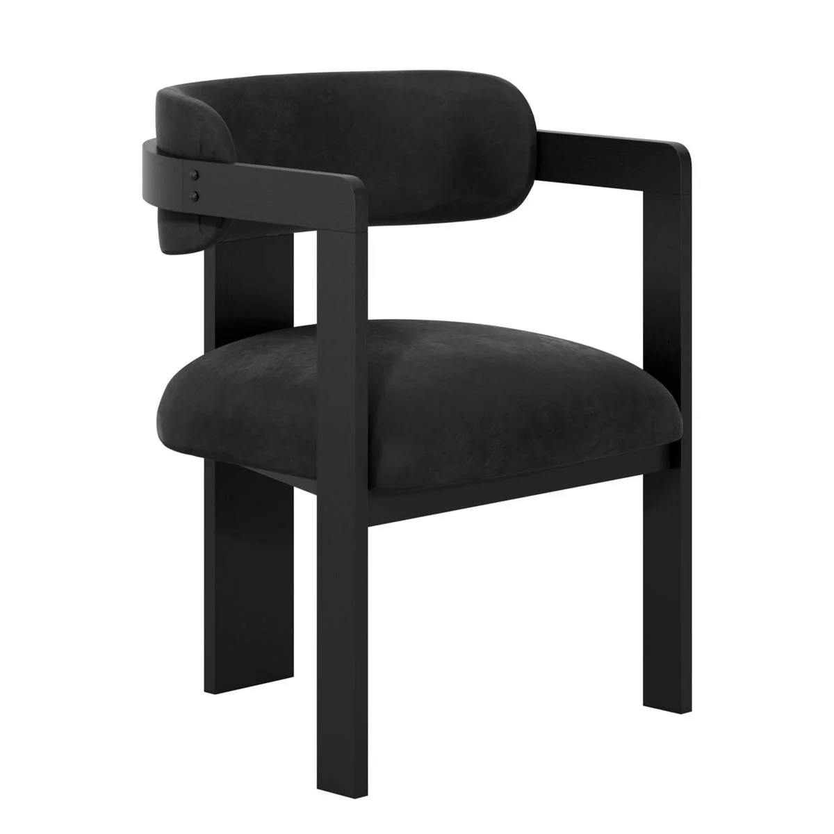 Oti Mai Curved Dining Chair In Black - Image 2