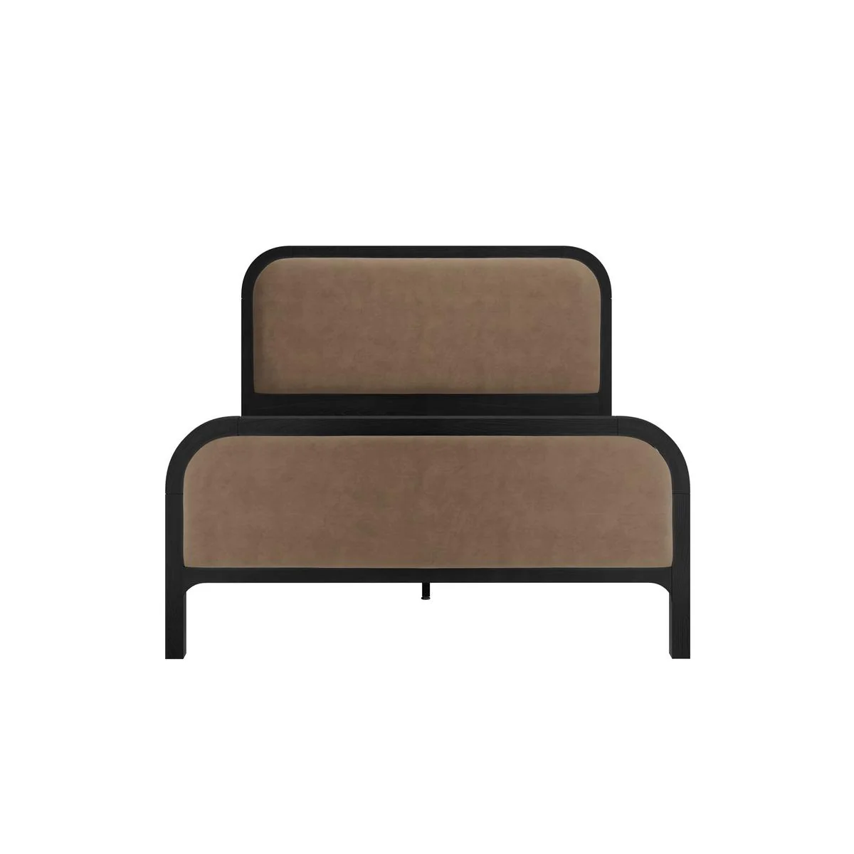 HO+ME Mila Double Bed In Black and Mole Velvet