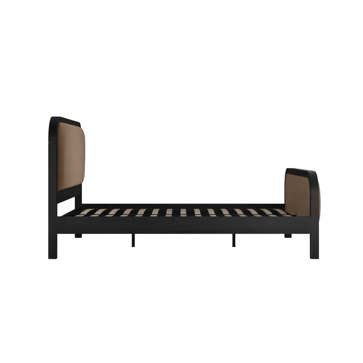 HO+ME Mila Double Bed In Black and Mole Velvet - Image 3