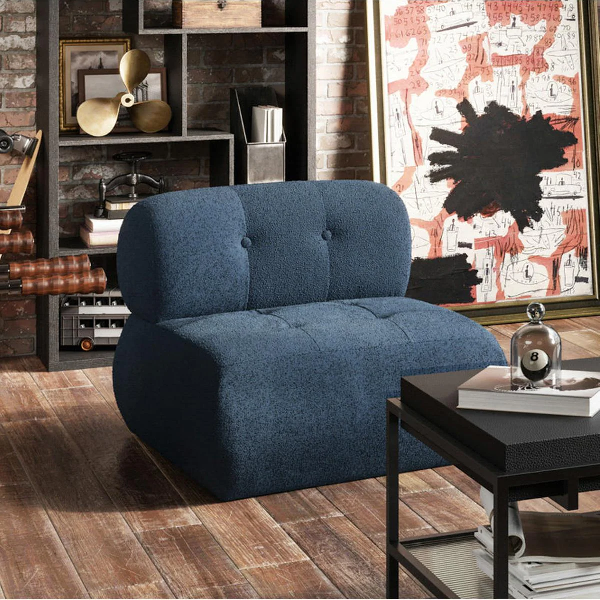 HO+ME Reese Occasional Chair In Midnight Blue - Image 5
