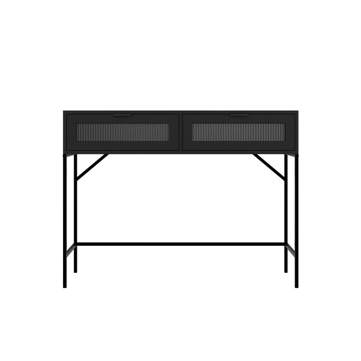 HO+ME Riga Reeded Glass Console Table In Black - Image 2