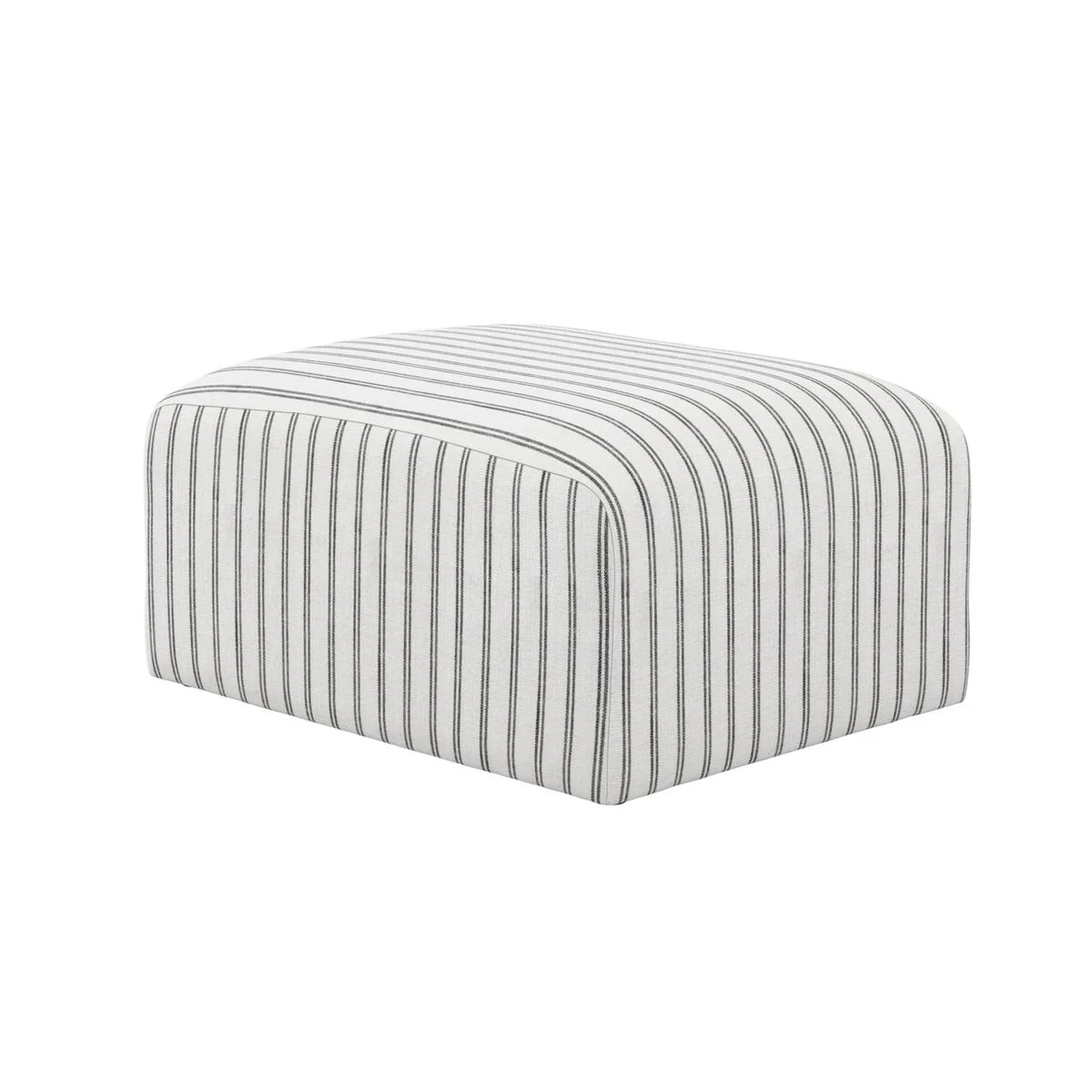 HO+ME Ryder Pouffe In Chalk Stripe Ticking