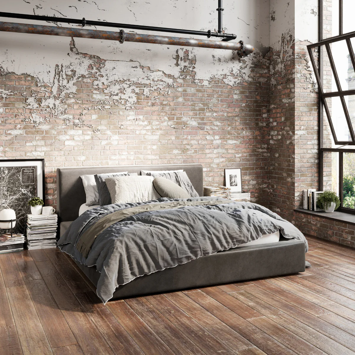 HO+ME Soho King Size Bed In Dapple Grey - Image 4
