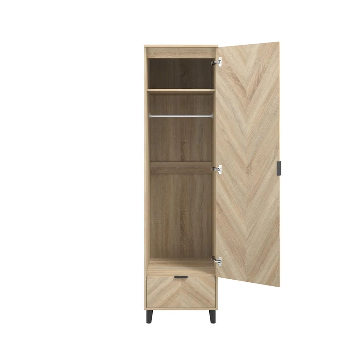 HO+ME Stockholm 1 Door Wardrobe in Chevron - Image 3