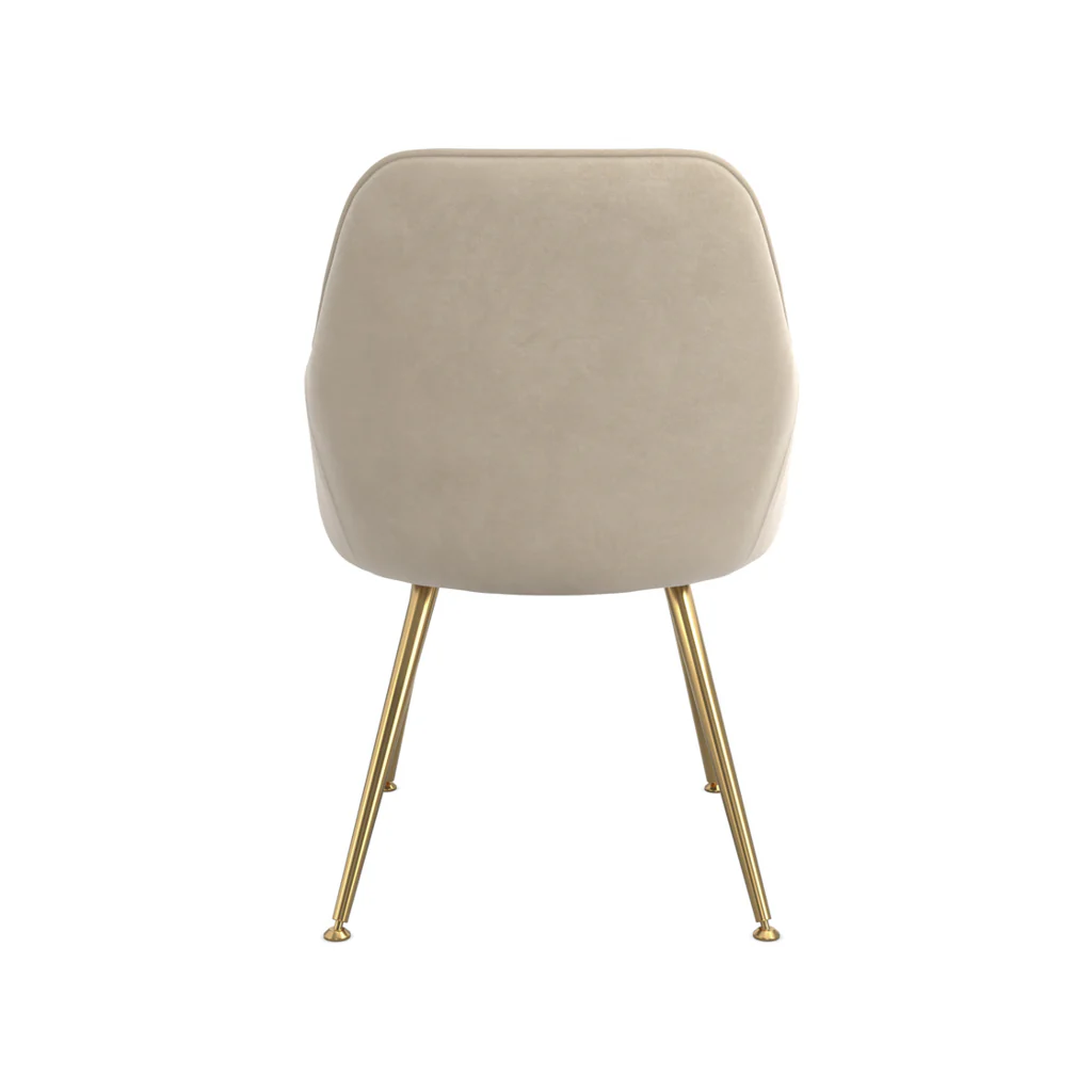 HO+ME Tara Dining Set of Two Dining Chairs in Fawn Velvet - Image 4