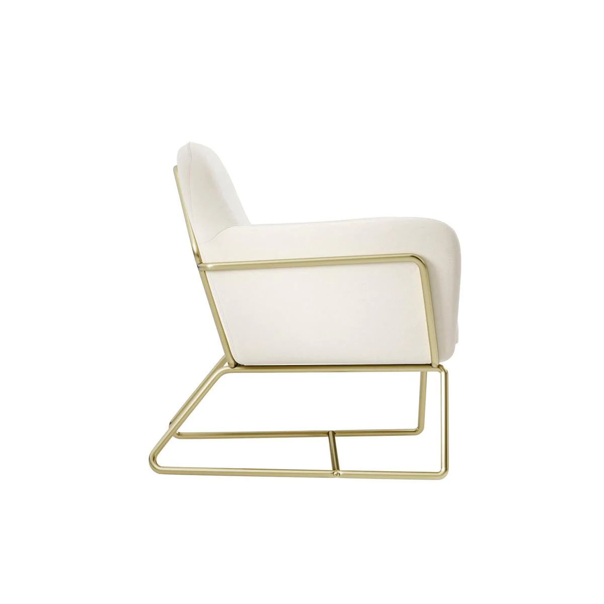 HO+ME Tobias Armchair In Cream Velvet And Brushed Gold - Image 3