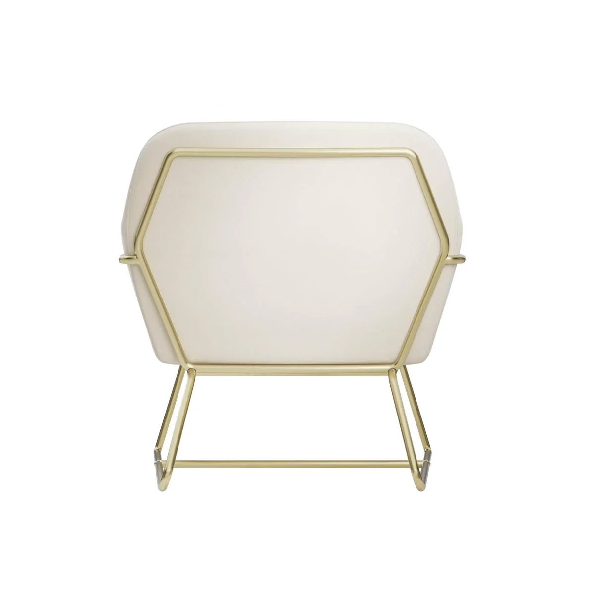 HO+ME Tobias Armchair In Cream Velvet And Brushed Gold - Image 4