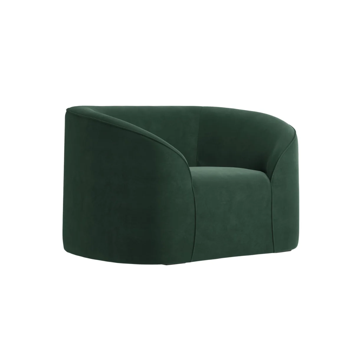 HO+ME Zuma Green Velvet Curved Armchair