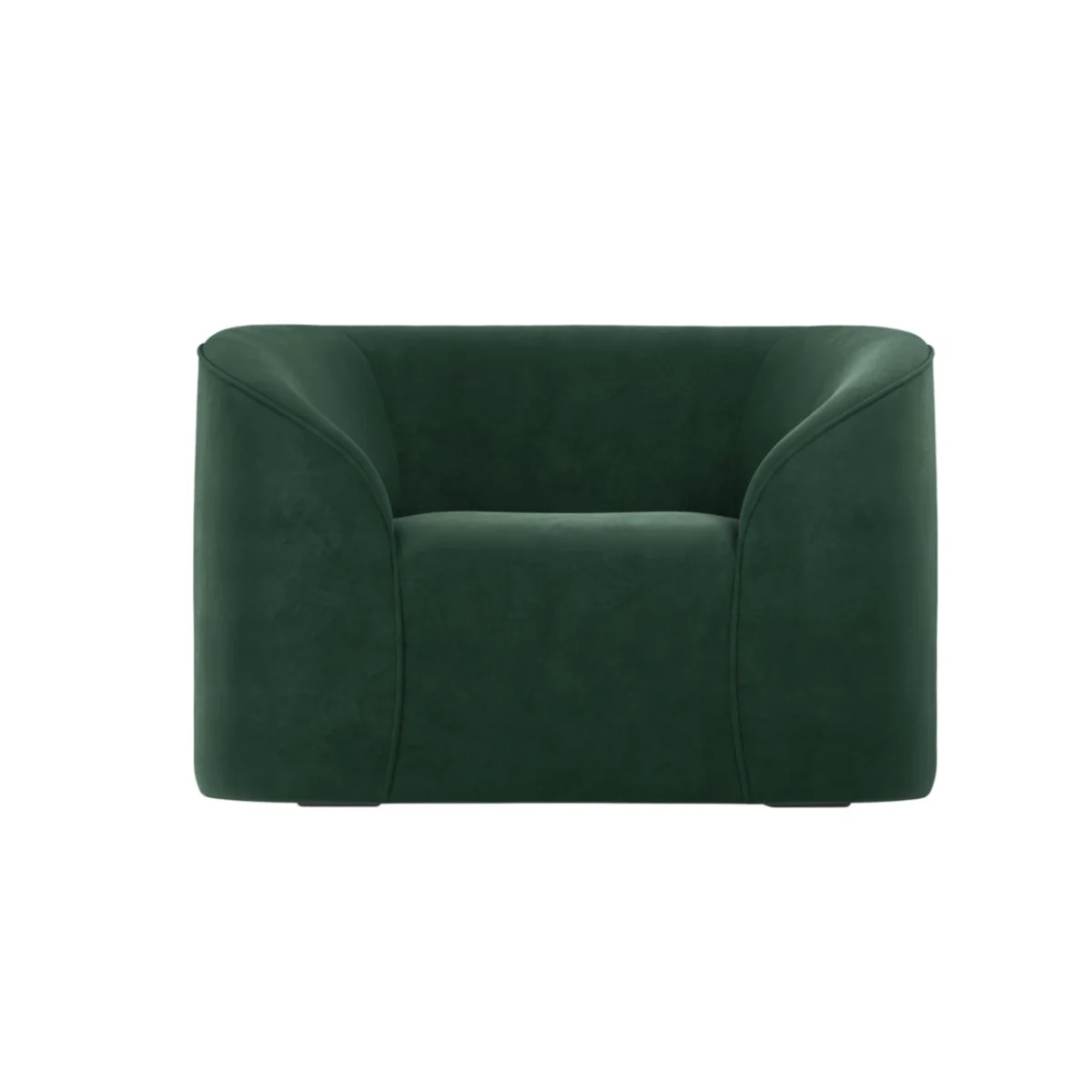 HO+ME Zuma Green Velvet Curved Armchair - Image 2