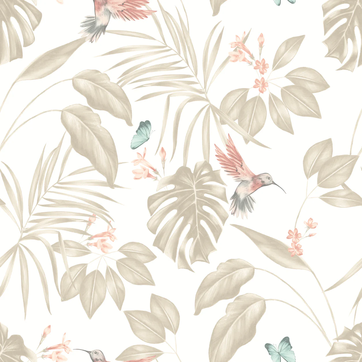 Ohpopsi Hummingbird Wallpaper - Oyster