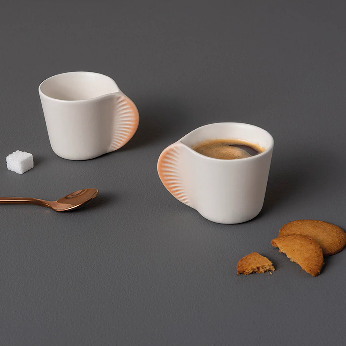 ibride Morphose Set of Two Coffee Cups - Pearl Grey - Image 4